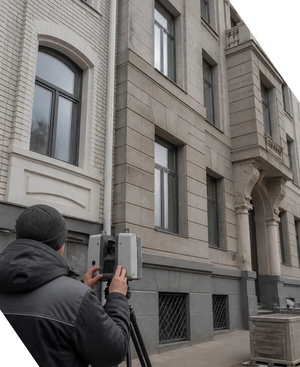 Лазерное сканирование фасадов зданий для обследования в Зеленокумске