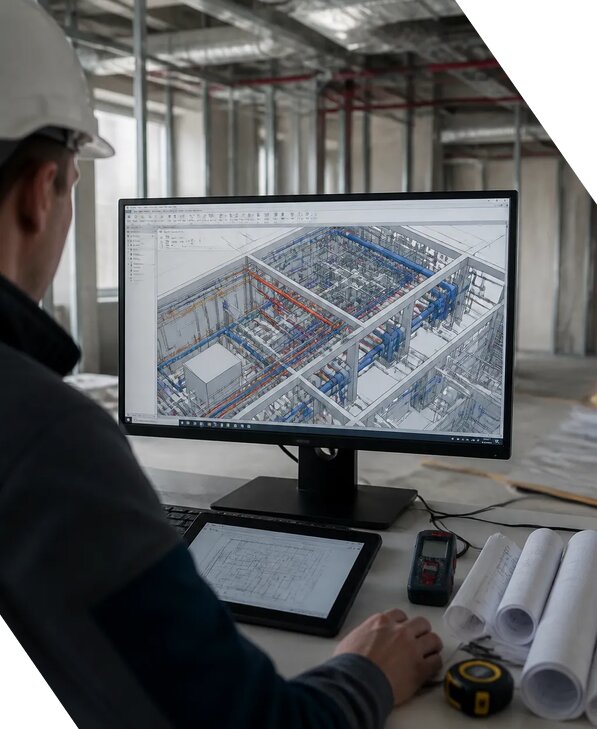 Создание BIM модели инженерных сетей для объектов в Зеленокумске